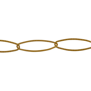 Chain by Foot. 14kt Gold Filled 5.4mm Width by 18.0mm Length, Corrugated Paper Clip Cable Chain. Price per: 1 Foot.