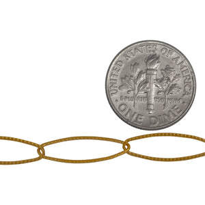 14kt Gold Filled 5.4mm Width by 18.0mm Length, Corrugated Paper Clip Cable Chain. Price per: 1 Foot.