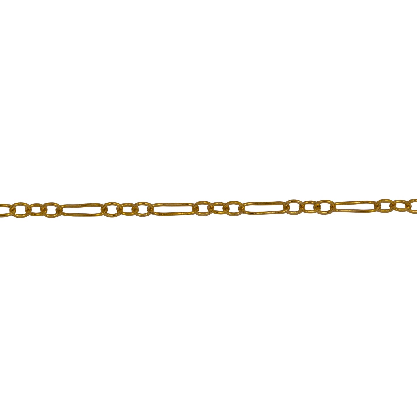 Chain by Foot. 14kt Gold Filled One of 1.7mm Width by 4.7mm Length, Elongated Link connected to Three of 1.7mm Width by 2.0mm Length Oval Links, Long and Short Chain. Price per: 1 Foot.