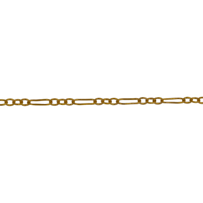 Chain by Foot. 14kt Gold Filled One of 1.7mm Width by 4.7mm Length, Elongated Link connected to Three of 1.7mm Width by 2.0mm Length Oval Links, Long and Short Chain. Price per: 1 Foot.