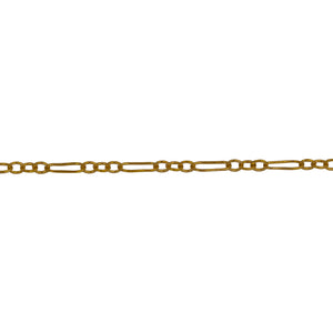 Chain by Foot. 14kt Gold Filled One of 1.7mm Width by 4.7mm Length, Elongated Link connected to Three of 1.7mm Width by 2.0mm Length Oval Links, Long and Short Chain. Price per: 1 Foot.