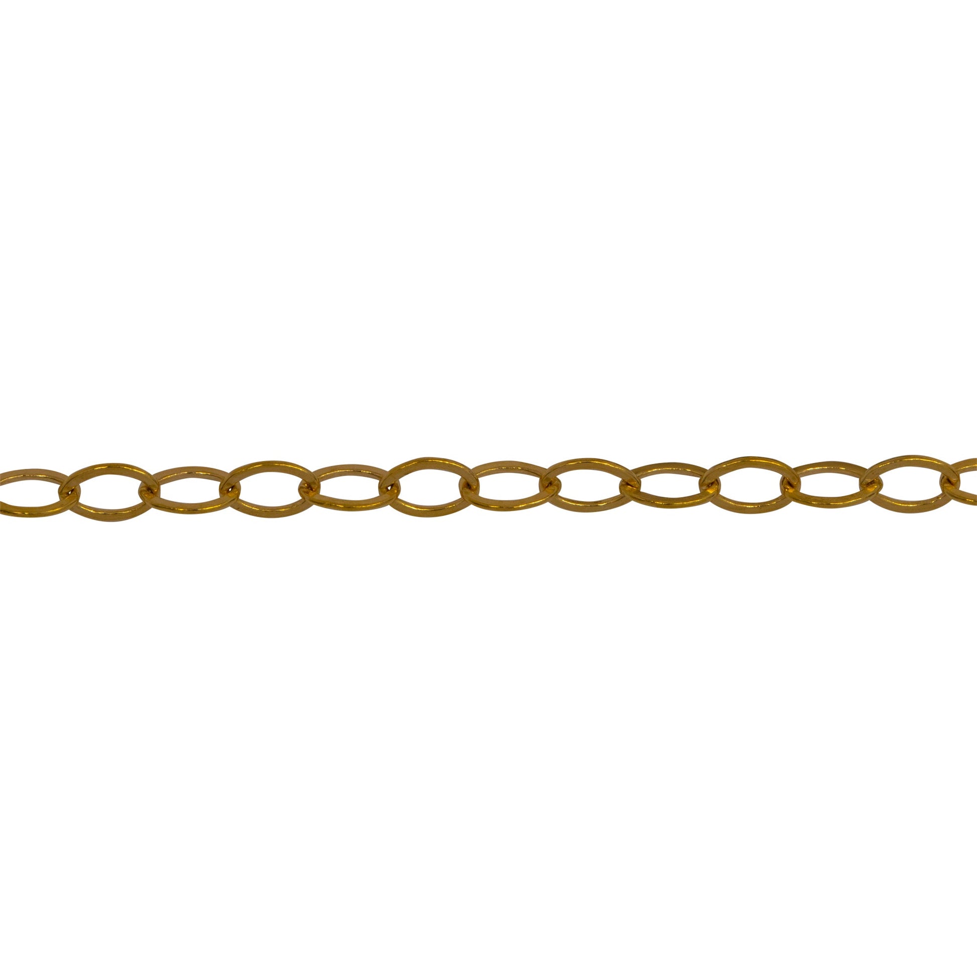 Chain by Foot. 14kt Gold Filled 2.80mm Width by 4.20mm Length, Flat Cable Chain. Price per: 1 Foot.