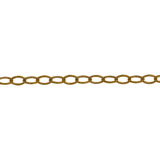 Chain by Foot. 14kt Gold Filled 2.80mm Width by 4.20mm Length, Flat Cable Chain. Price per: 1 Foot.