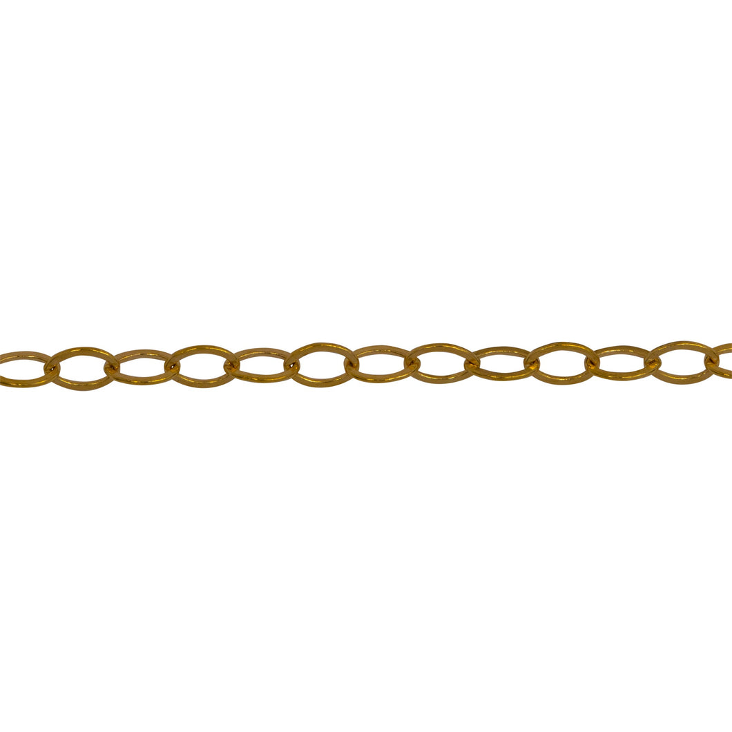 Chain by Foot. 14kt Gold Filled 2.80mm Width by 4.20mm Length, Flat Cable Chain. Price per: 1 Foot.