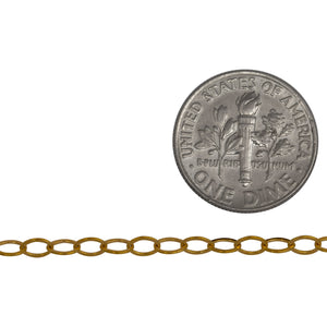 14kt Gold Filled 2.80mm Width by 4.20mm Length, Flat Cable Chain. Price per: 1 Foot.