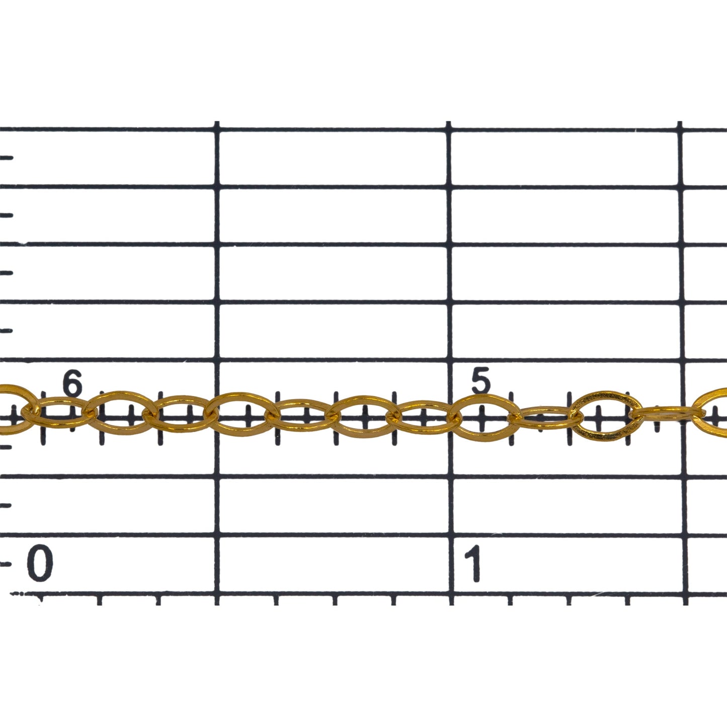 14kt Gold Filled 2.80mm Width by 4.20mm Length, Flat Cable Chain. Price per: 1 Foot.