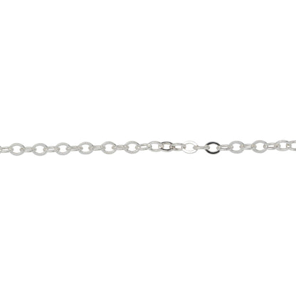 Chain by Foot. Sterling Silver 2.3mm Width by 2.8mm Length, Flat Cable Chain. Price per: 1 Foot.