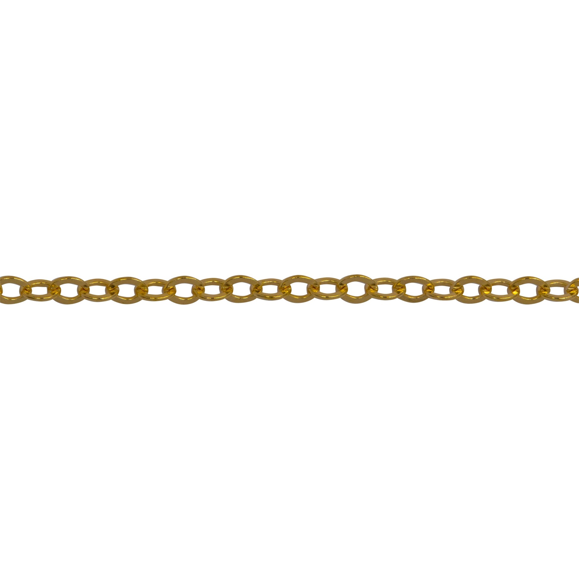 Chain by Foot. 14kt Gold Filled 2.3mm Width by 2.8mm Length, Flat Cable Chain. Price per: 1 Foot.