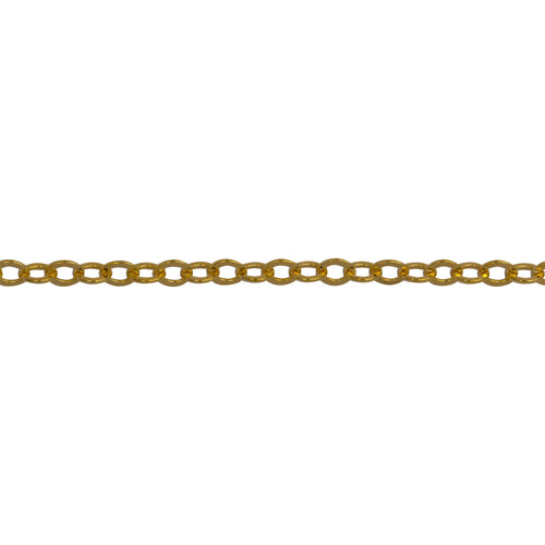 Chain by Foot. 14kt Gold Filled 2.3mm Width by 2.8mm Length, Flat Cable Chain. Price per: 1 Foot.