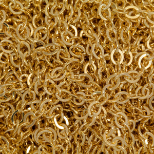 14kt Gold Filled 2.3mm Width by 2.8mm Length, Flat Cable Chain. Price per: 1 Foot.