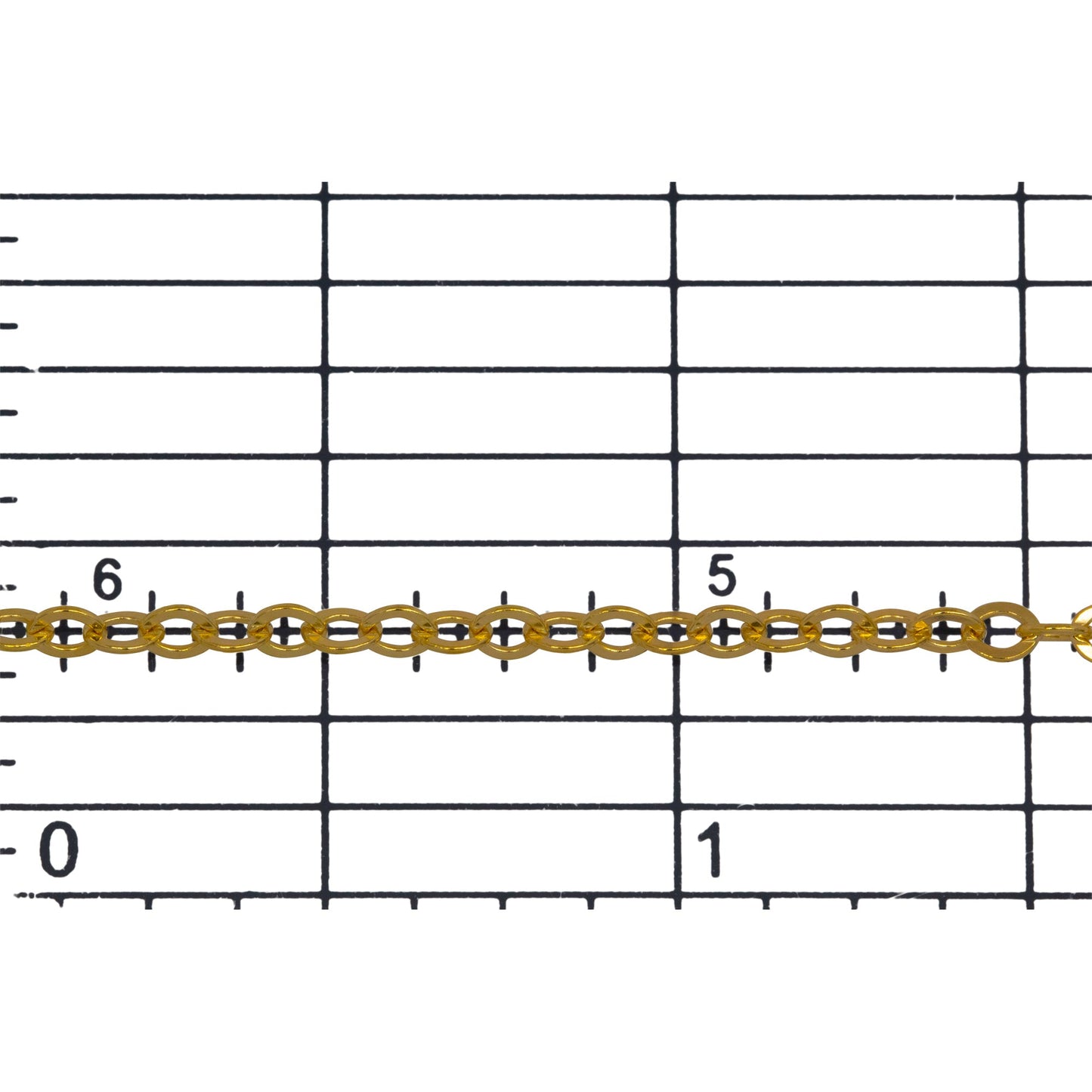 14kt Gold Filled 2.3mm Width by 2.8mm Length, Flat Cable Chain. Price per: 1 Foot.