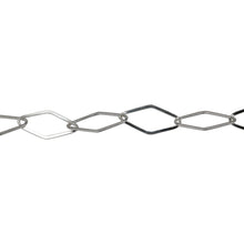 Load image into Gallery viewer, Chain by Foot. Sterling Silver 5.9mm Width by 5.9mm Length, Diamond Shape Flat Cable Chain. Price per: 1 Foot.
