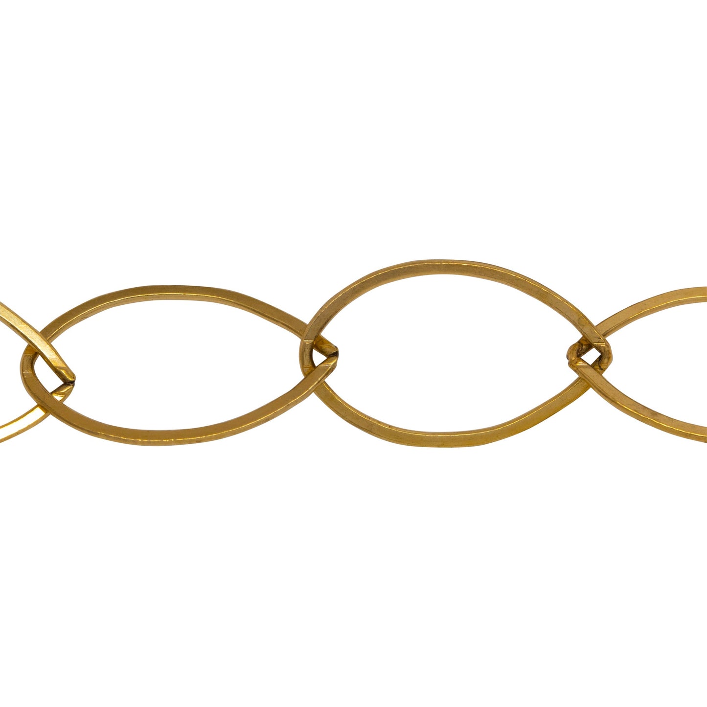 Chain by Foot. 14kt Gold Filled 13.8mm Width by 20.4mm Length, Flat Cable Chain. Price per: 1 Foot.