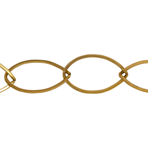 Chain by Foot. 14kt Gold Filled 13.8mm Width by 20.4mm Length, Flat Cable Chain. Price per: 1 Foot.