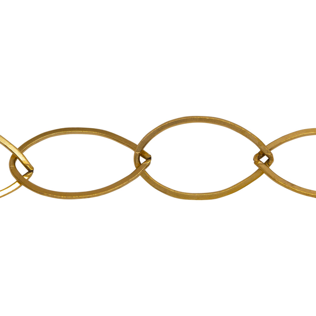 Chain by Foot. 14kt Gold Filled 13.8mm Width by 20.4mm Length, Flat Cable Chain. Price per: 1 Foot.