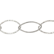 Load image into Gallery viewer, Chain by Foot. Sterling Silver 13.0mm Width by 21.7mm Length, Hammered Cable Chain. Price per: 1 Foot.
