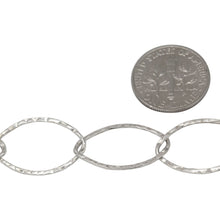 Load image into Gallery viewer, Sterling Silver 13.0mm Width by 21.7mm Length, Hammered Cable Chain. Price per: 1 Foot.
