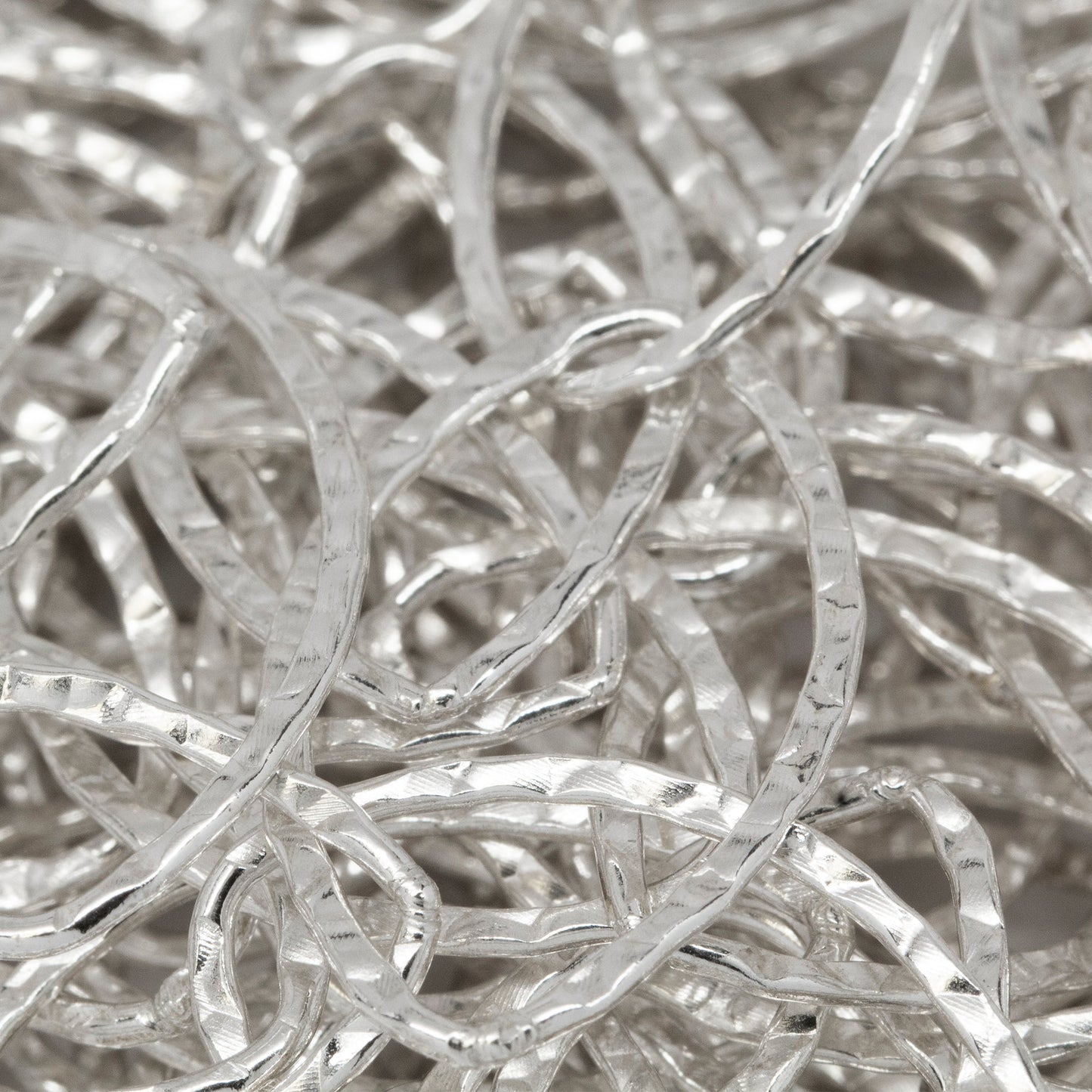 Sterling Silver 13.0mm Width by 21.7mm Length, Hammered Cable Chain. Price per: 1 Foot.