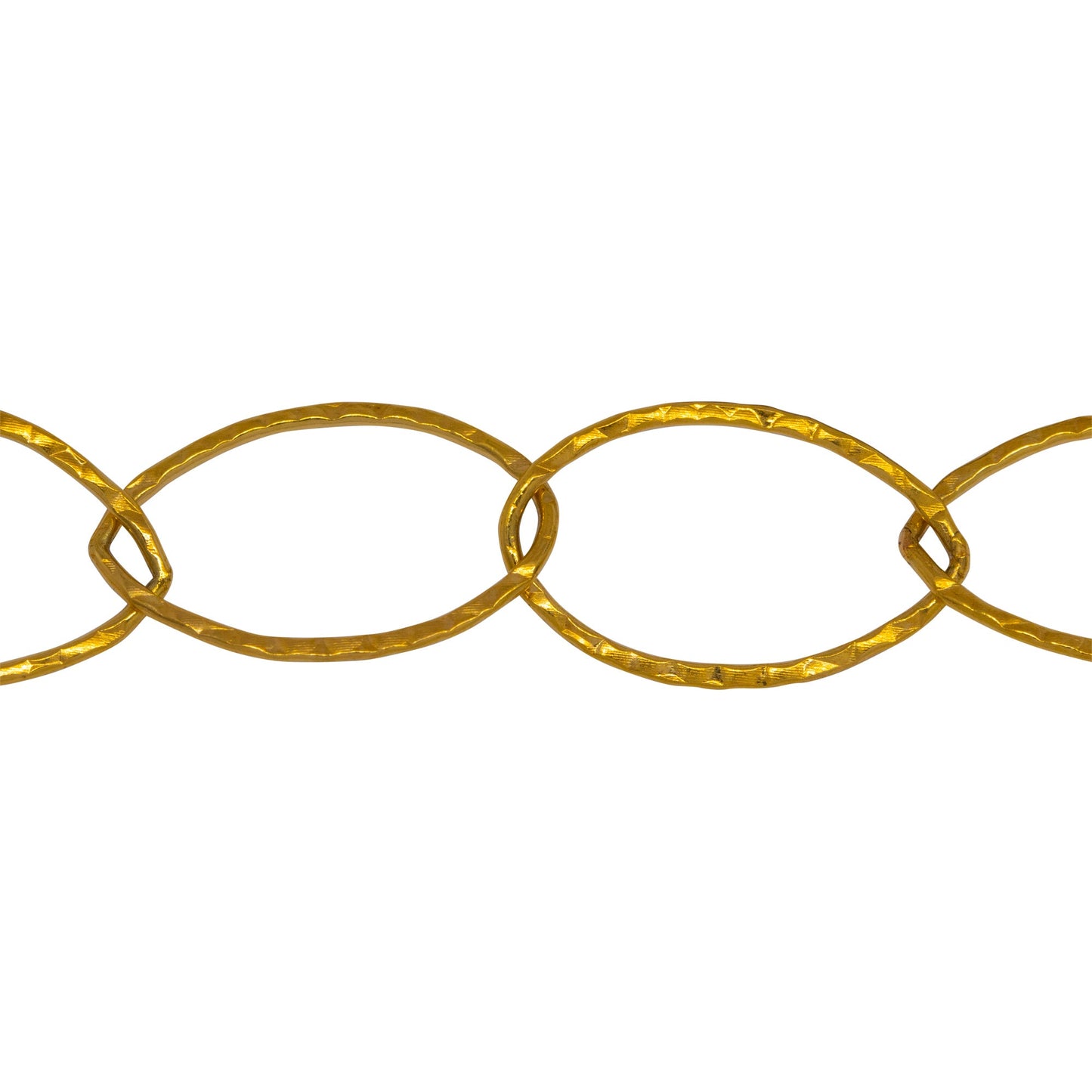 Chain by Foot. 14kt Gold Filled 13.0mm Width by 21.7mm Length, Hammered Cable Chain. Price per: 1 Foot.