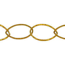 Load image into Gallery viewer, Chain by Foot. 14kt Gold Filled 13.0mm Width by 21.7mm Length, Hammered Cable Chain. Price per: 1 Foot.
