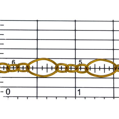 14kt Gold Filled Three of 3.6mm Width by 4.6mm Length Small Oval Links Followed by 7.1mm Width by 10.8mm Length Large Oval Link, Smooth Long and Short Chain. Price per: 1 Foot.