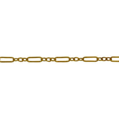 Chain by Foot. 14kt Gold Filled Three of 1.57mm Width by 2.3mm Length Small Oval Links Followed by 1.97mm Width by 5.67mm Length Large Oval Link, Smooth Long and Short Chain. Price per: 1 Foot.