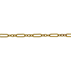 Chain by Foot. 14kt Gold Filled Three of 1.57mm Width by 2.3mm Length Small Oval Links Followed by 1.97mm Width by 5.67mm Length Large Oval Link, Smooth Long and Short Chain. Price per: 1 Foot.