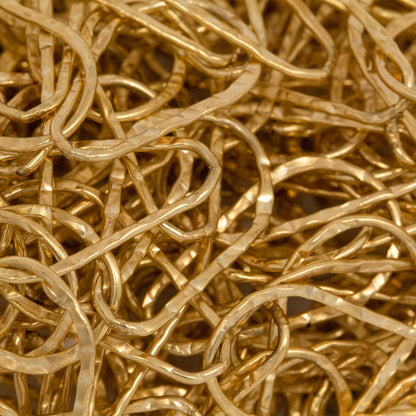 14kt Gold Filled 10.6mm Width by 17.9mm Length, Pear Shaped Hammered Cable Chain. Price per: 1 Foot.