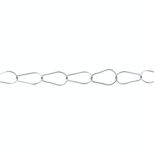 Sterling Silver 10.3mm Width by 17.5mm Length, Pear Shaped Smooth Cable Chain. Price per: 1 Foot.