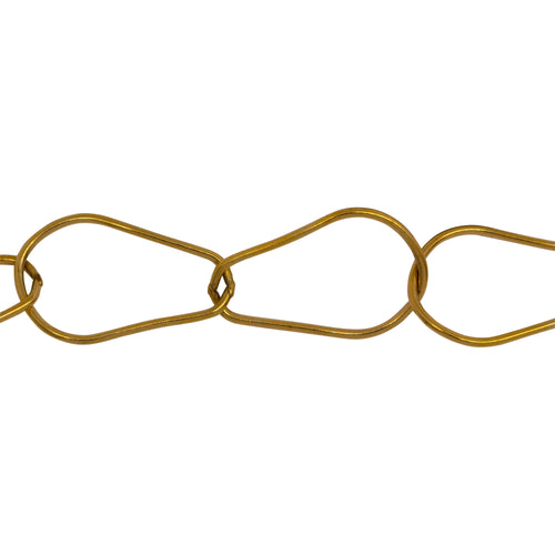 Chain by Foot. 14kt Gold Filled 10.3mm Width by 17.5mm Length, Pear Shaped Smooth Cable Chain. Price per: 1 Foot.