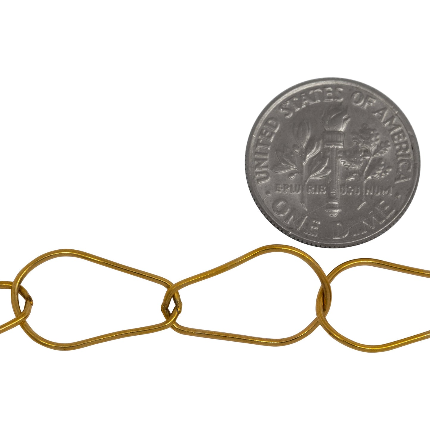 14kt Gold Filled 10.3mm Width by 17.5mm Length, Pear Shaped Smooth Cable Chain. Price per: 1 Foot.