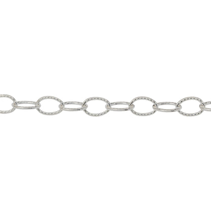 Chain by Foot. Sterling Silver 4.6mm Width by 6.7mm Length, Corrugated Cable Chain. Price per: 1 Foot.