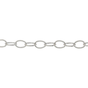 Chain by Foot. Sterling Silver 4.6mm Width by 6.7mm Length, Corrugated Cable Chain. Price per: 1 Foot.