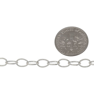 Sterling Silver 4.6mm Width by 6.7mm Length, Corrugated Cable Chain. Price per: 1 Foot.