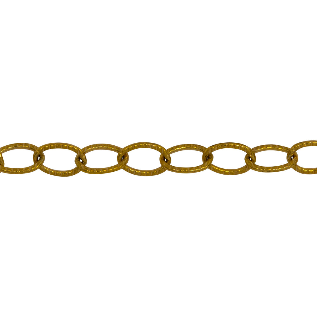 Chain by Foot. 14kt Gold Filled 4.6mm Width by 6.7mm Length, Corrugated Cable Chain. Price per: 1 Foot.