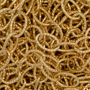 14kt Gold Filled 4.6mm Width by 6.7mm Length, Corrugated Cable Chain. Price per: 1 Foot.