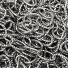 Load image into Gallery viewer, Sterling Silver Oxidized 4.6mm Width by 6.7mm Length, Corrugated Cable Chain. Price per: 1 Foot.
