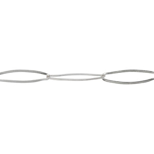 Chain by Foot. Sterling Silver 5.8mm Width by 17.0mm Length, Flat Paper Clip Chain. Price per: 1 Foot.