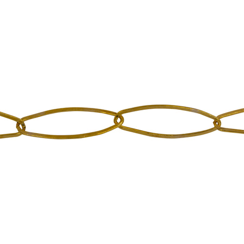 Chain by Foot. 14kt Gold Filled 5.8mm Width by 17.0mm Length, Flat Paper Clip Chain. Price per: 1 Foot.