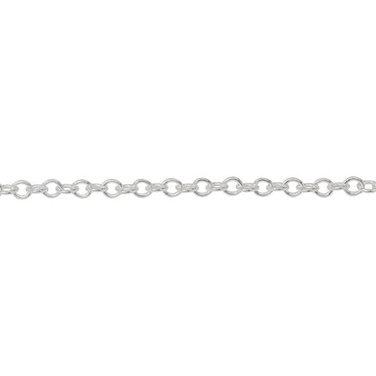 Chain by Foot. Sterling Silver 2.54mm Width by 3.25mm Length, Smooth Cable Chain. Price per: 1 Foot.