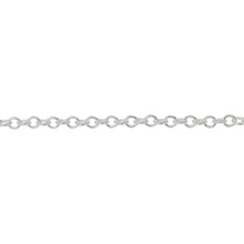 Load image into Gallery viewer, Chain by Foot. Sterling Silver 2.54mm Width by 3.25mm Length, Smooth Cable Chain. Price per: 1 Foot.
