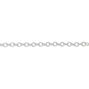 Chain by Foot. Sterling Silver 2.54mm Width by 3.25mm Length, Smooth Cable Chain. Price per: 1 Foot.
