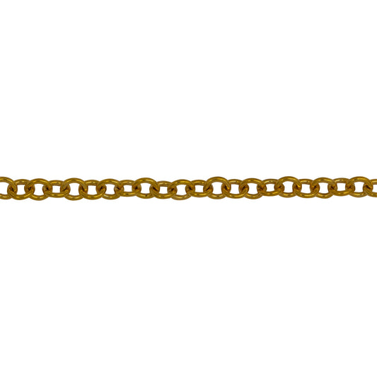Chain by Foot. 14kt Gold Filled 2.54mm Width by 3.25mm Length, Smooth Cable Chain. Price per: 1 Foot.