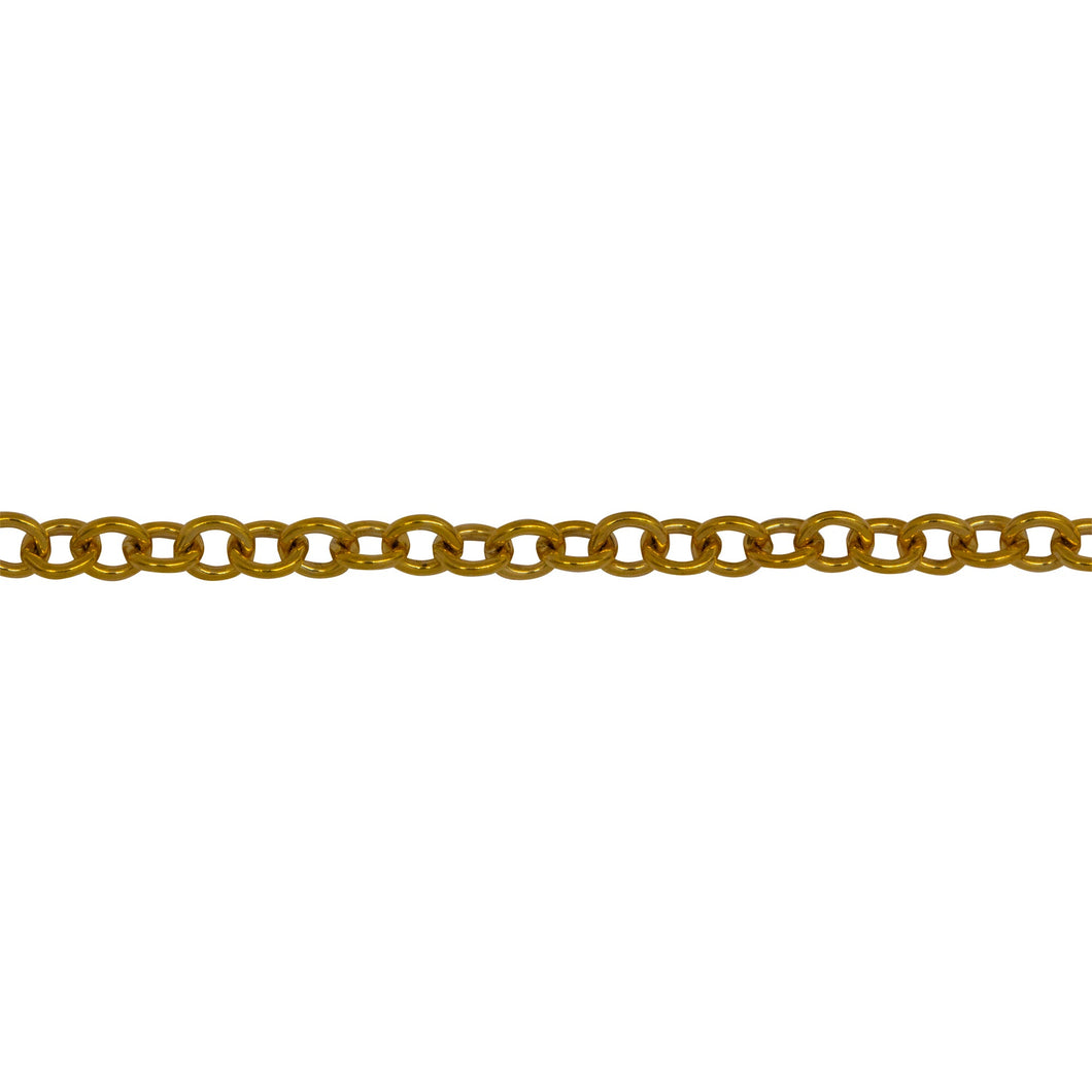 Chain by Foot. 14kt Gold Filled 2.54mm Width by 3.25mm Length, Smooth Cable Chain. Price per: 1 Foot.