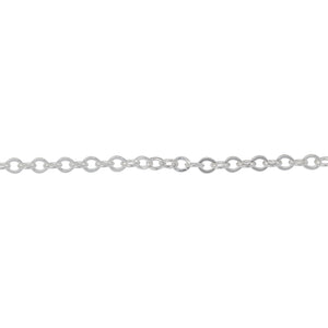 Chain by Foot. Sterling Silver 2.54mm Width by 3.0mm Length, Flat Cable Chain. Price per: 1 Foot.