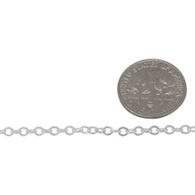 Load image into Gallery viewer, Sterling Silver 2.54mm Width by 3.0mm Length, Flat Cable Chain. Price per: 1 Foot.
