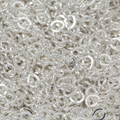 Sterling Silver 2.54mm Width by 3.0mm Length, Flat Cable Chain. Price per: 1 Foot.