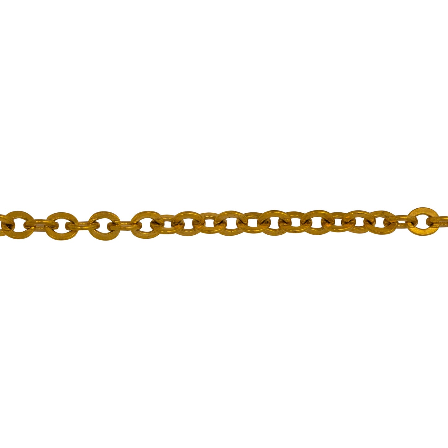 Chain by Foot. 14kt Gold Filled 2.54mm Width by 3.0mm Length, Flat Cable Chain. Price per: 1 Foot.