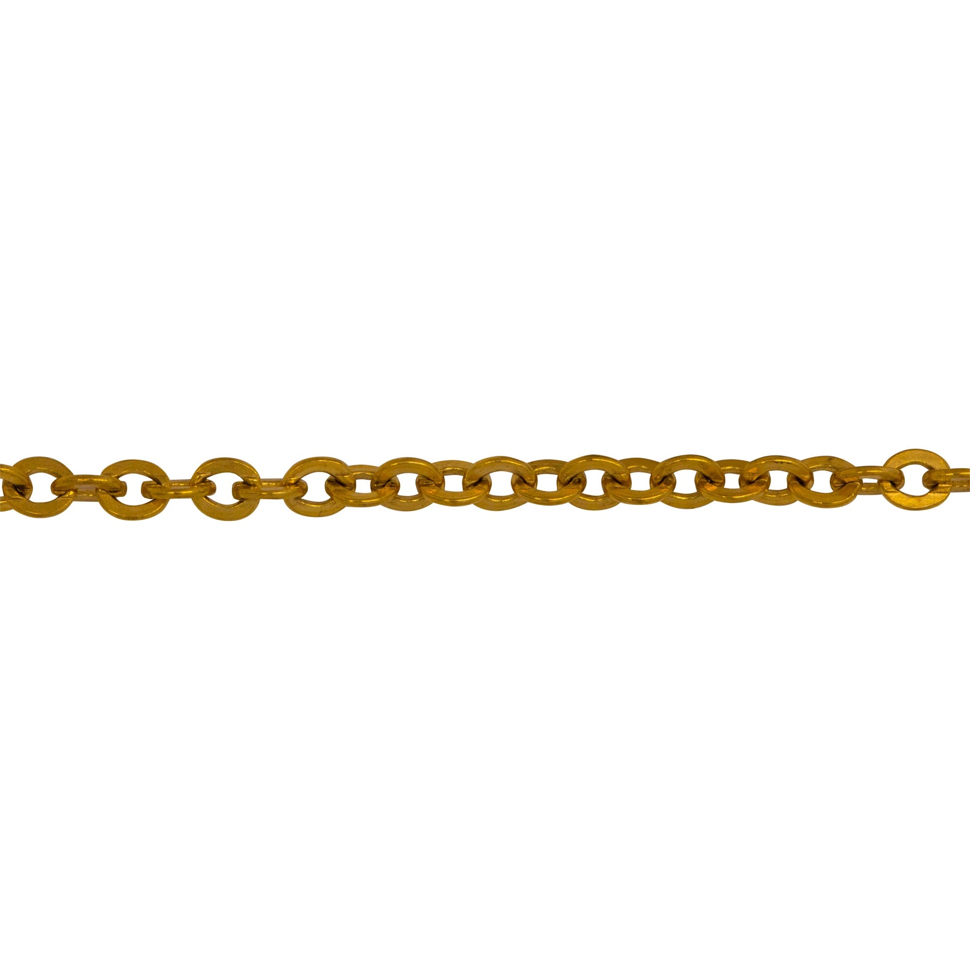 Chain by Foot. 14kt Gold Filled 2.54mm Width by 3.0mm Length, Flat Cable Chain. Price per: 1 Foot.
