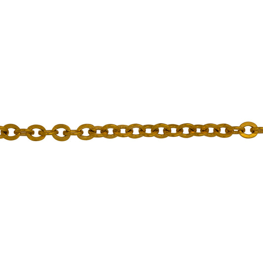 Chain by Foot. 14kt Gold Filled 2.54mm Width by 3.0mm Length, Flat Cable Chain. Price per: 1 Foot.